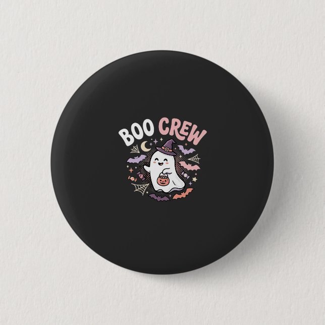 Halloween Boo Crew Ghost 2 Inch Round Button (Front)