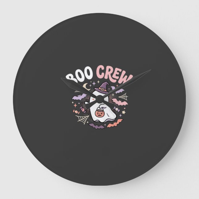Halloween Boo Crew Ghost Large Clock (Front)