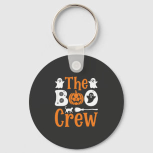 Halloween Boo Crew Ghost Pumpkin Cat Design Keychain
