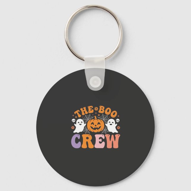 Halloween Boo Crew Ghost Pumpkin Design_1 Keychain (Front)