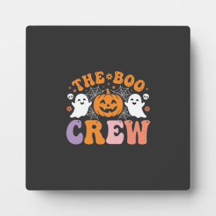 Halloween Boo Crew Ghost Pumpkin Design_1 Plaque