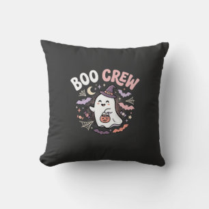 Halloween Boo Crew Ghost Throw Pillow