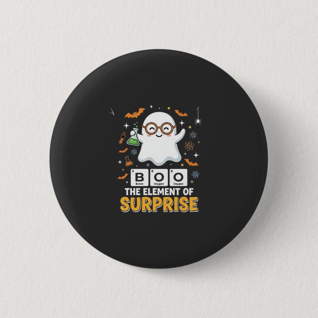 Halloween Boo Element of Surprise Ghost Design_1 2 Inch Round Button (Front)