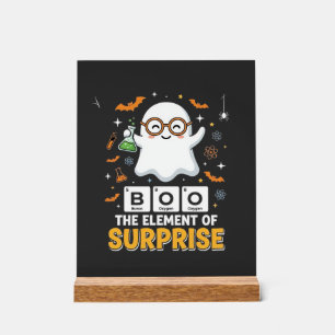 Halloween Boo Element of Surprise Ghost Design_1 Acrylic Sign