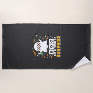 Halloween Boo Element of Surprise Ghost Design_1 Beach Towel