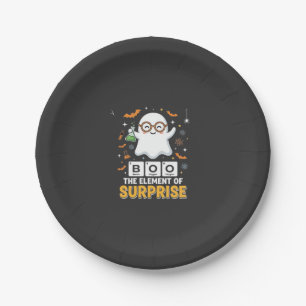 Halloween Boo Element of Surprise Ghost Design_1 Paper Plate