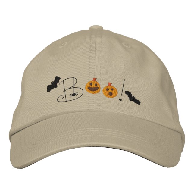 Halloween Boo Embroidered Hat (Front)