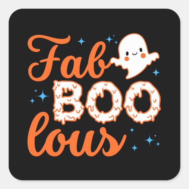 Halloween Boo Funny Square Sticker (Front)