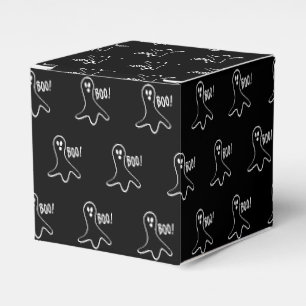 Halloween boo ghost black and white pattern favor box
