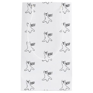 Halloween boo ghost black and white pattern favour small gift bag