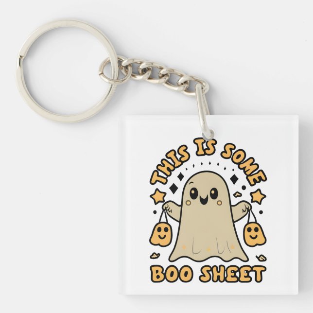 Halloween Boo Ghost Costume This is Some Boo Sheet Keychain (Front)