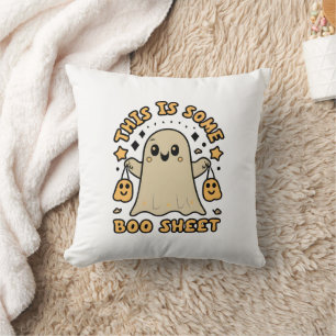 Halloween Boo Ghost Costume This is Some Boo Sheet Throw Pillow