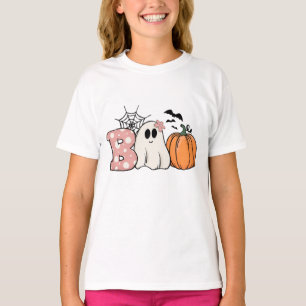Halloween Boo Ghost Pumpkin Bats Cobweb T-Shirt