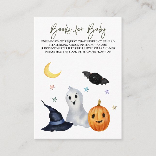 Halloween Boo Ghost Pumpkin Books for Baby Enclosure Card (Front)