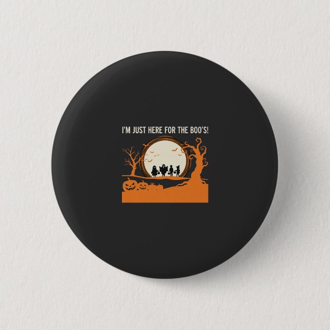 Halloween Boo Ghost Silhouette 2 Inch Round Button (Front)