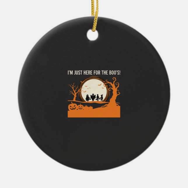 Halloween Boo Ghost Silhouette Ceramic Ornament (Front)
