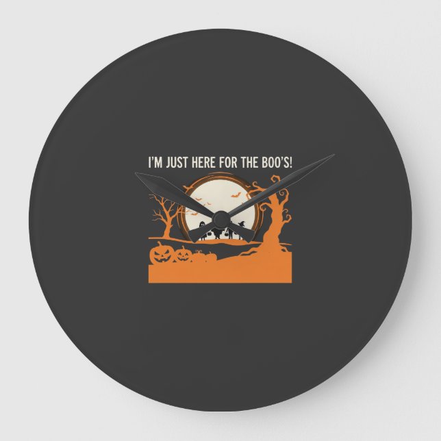 Halloween Boo Ghost Silhouette Large Clock (Front)