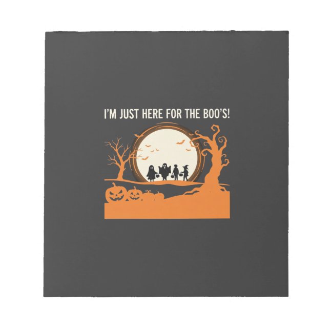 Halloween Boo Ghost Silhouette Notepad (Front)