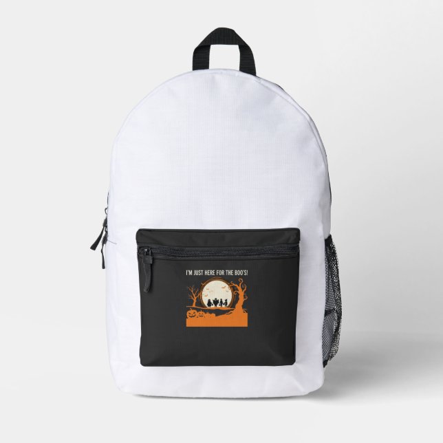 Halloween Boo Ghost Silhouette Printed Backpack (Front)