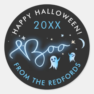 Halloween Boo Ghosts Night Haunted Party Classic Round Sticker