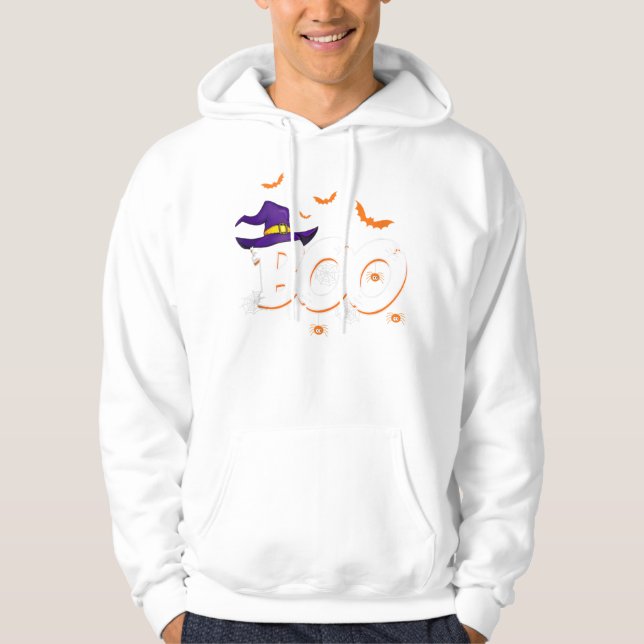 Halloween Boo Gift Witch Hat Spider Trick or Treat Hoodie (Front)