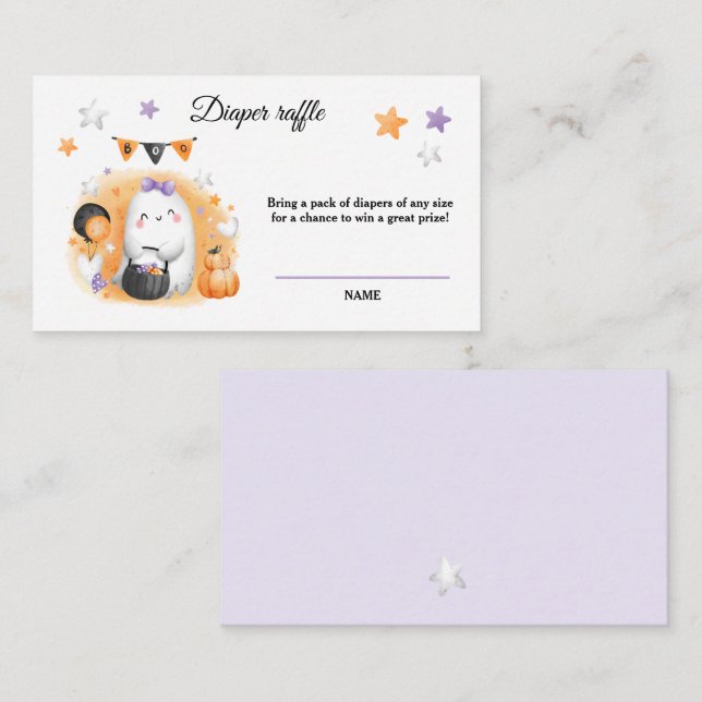 Halloween Boo Girl Baby shower Déchets Carte Raffl (Devant / Derrière)