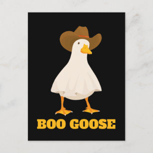 Halloween Boo Goose Funny Cute Ghost Simple Fun Holiday Postcard