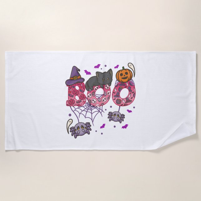 Halloween Boo Halloween Costume Beach Towel (Front)