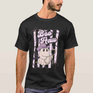 Halloween Boo Haw Howdy Cowgirl Disco Ghost Groovy T-Shirt