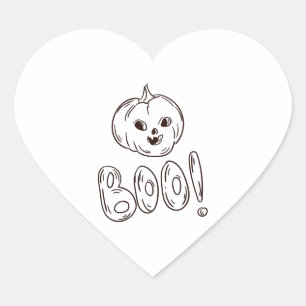 Halloween Boo Heart Sticker