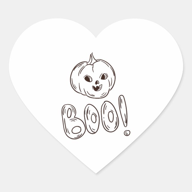Halloween Boo Heart Sticker (Front)
