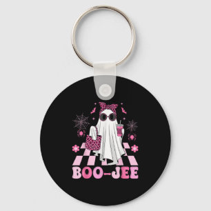Halloween Boo-jee Boujee Ghost Coquette Leopard Co Keychain
