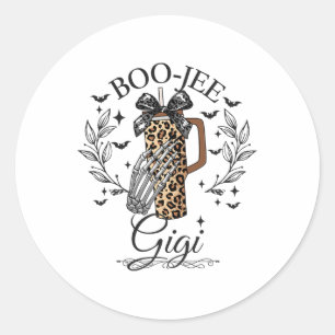 Halloween Boo Jee Gigi Hand Skeleton Funny Spooky Classic Round Sticker