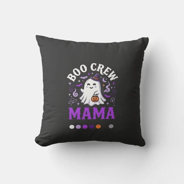 Halloween Boo Mama Magic Throw Pillow (Front)