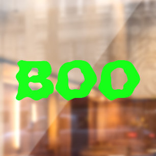Halloween Boo neon green slime spooky funny decor Window Cling