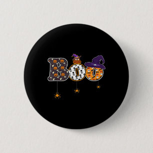 Halloween Boo Owl With Witch Hat Spider Halloween  2 Inch Round Button