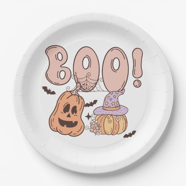Halloween Boo Paper Plate (Front)
