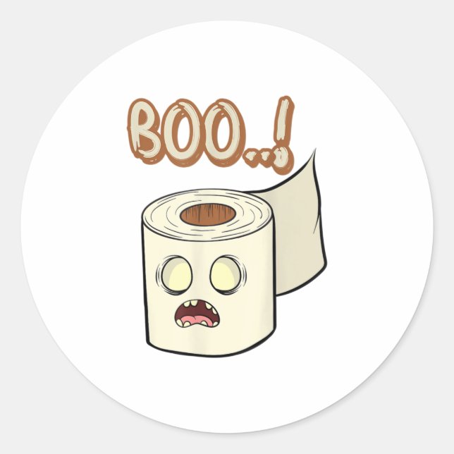Halloween Boo Paper Towel Ghost Hunting Floa Classic Round Sticker (Front)