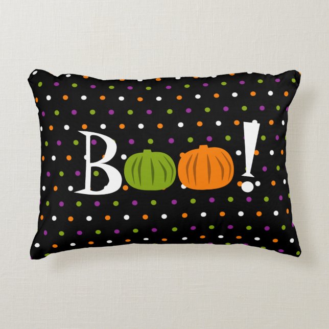 Halloween Boo! Pumpkins Pillow (Front)
