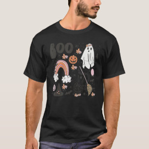 Halloween Boo Rainbow Skeleton Hands Pumpkin Spook T-Shirt