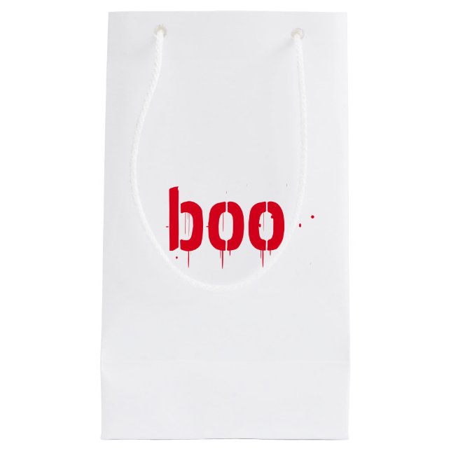 Halloween boo red bloody scary treat small gift bag (Front)