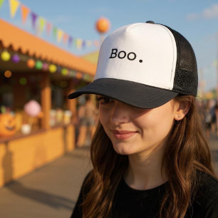 Halloween Boo Sarcastic Minimalist Trucker Hat