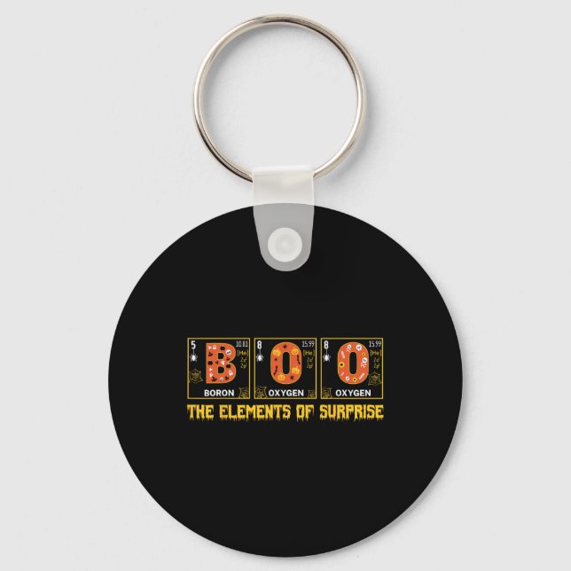 Halloween Boo School Chemistry Nerd Physics Pumpki Keychain (Front)