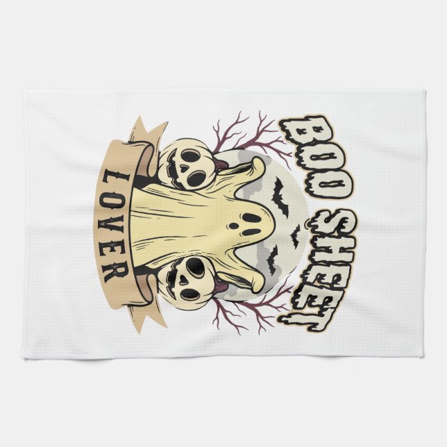Halloween Boo Sheet Lover Ghost Moon Kitchen Towel (Horizontal)