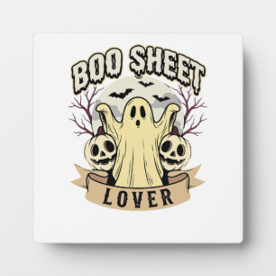 Halloween Boo Sheet Lover Ghost Moon Plaque