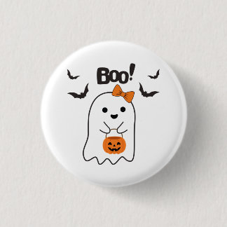 Halloween Boo Shopping 1 Inch Round Button