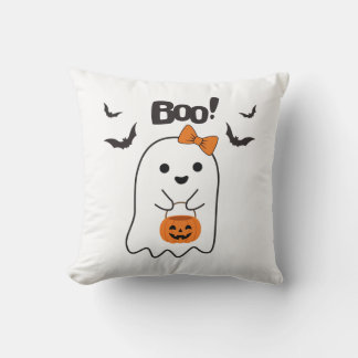 Halloween Boo Shopping Throw Pillow