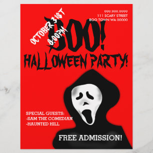 Halloween Boo Skull Party Announcement Flyer