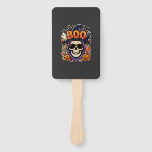 Halloween Boo Skull Sunglasses Vector Hand Fan