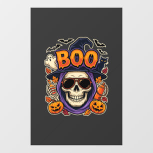 Halloween Boo Skull Sunglasses Vector Window Cling